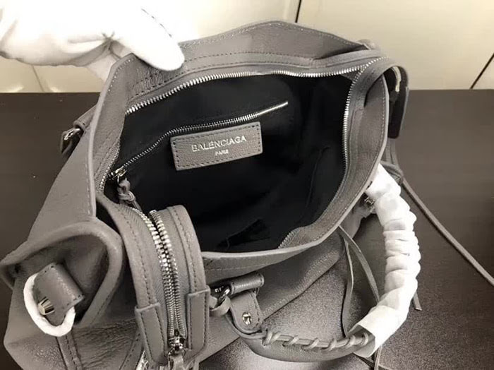 BALENCIAG巴黎世家 原單品質 經典機車 原版山羊皮銀邊 包邊五金款 手提肩背斜挎包  BL1416